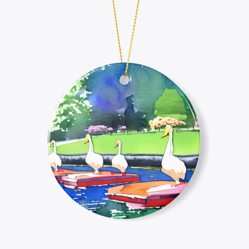 Vintage Boston © "Swan Break" Ornament