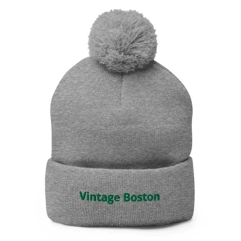 Vintage Boston © Pompom Beanie - Green